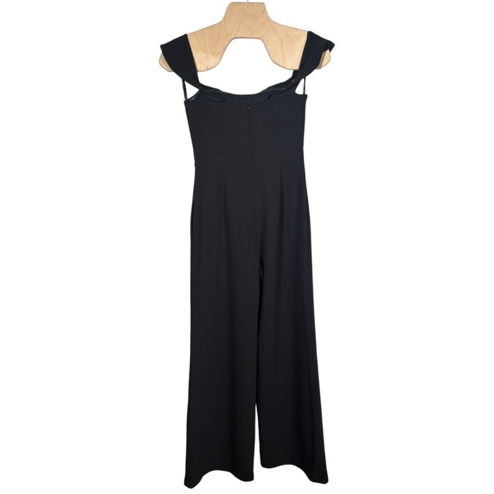Antonio Melani Women's 2 Black Off Shoulder Wide Leg Jumpsuit Formal - Picture 3 of 7